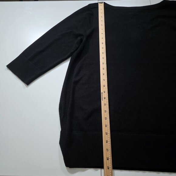 Cable & Gauge Plus Size Top 2x Black Rhinestones Half Sleeve Pullover Whimsigoth - Picture 7 of 14